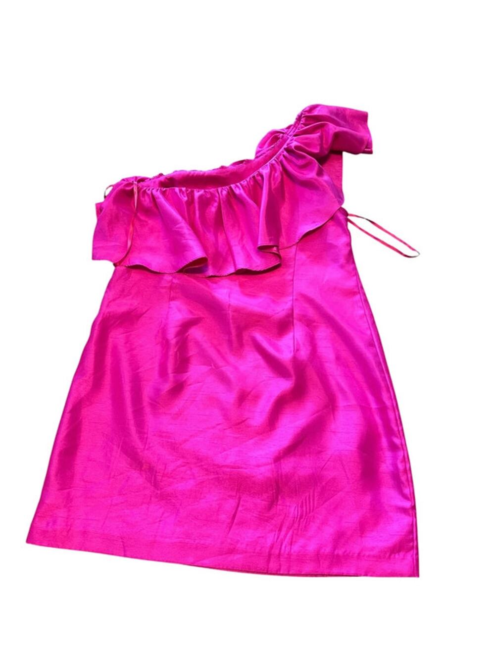 Pearl by Georgina Chapman (Marchesa) Pink One-Shoulder Cocktail Dress - Size 14
